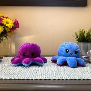Purple.Blue Octopus Plush!  New Color! Reversible!